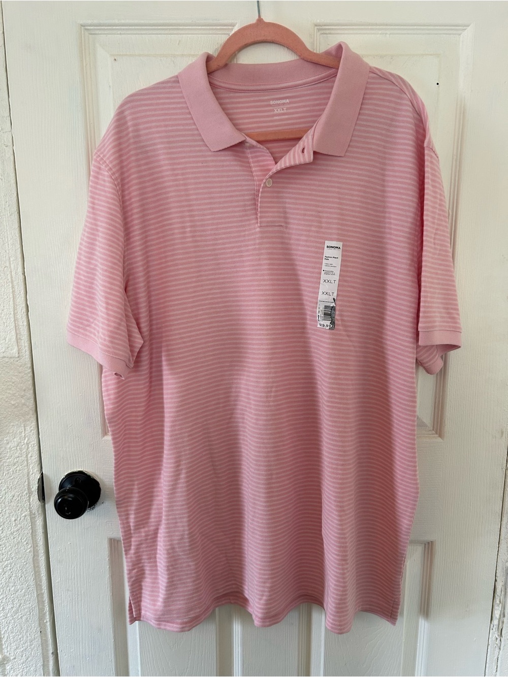 Men's XXLT Sonoma Goods For Life Fashion Pique Polo big and tall pink shirt
